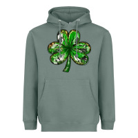 Sage shamrock with leopard and cowhide Heavyweight Hoodie - NancyCooperArtShop