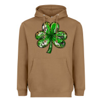 Toasted Coconut shamrock with leopard and cowhide Heavyweight Hoodie - NancyCooperArtShop