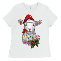 White christmas baby sheep Ladies Tee - RanaPortraitStore