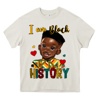 Cream i am black history black boy Heavy Core Tee - HRA Design Shop