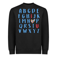 Black alphabet autism awareness Heavyweight Sweatshirt - MaliasSmallBusiness