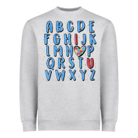 Heather Grey alphabet autism awareness Heavyweight Sweatshirt - MaliasSmallBusiness