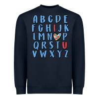 Navy alphabet autism awareness Heavyweight Sweatshirt - MaliasSmallBusiness