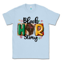 Dusty Blue black story Classic Tee - MaliasSmallBusiness