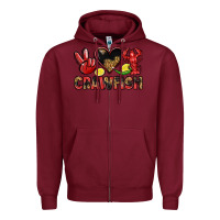 Burgundy crawfish Zipper Hoodie - LillyAllenDesigns