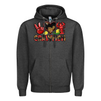 Charcoal Heather crawfish Zipper Hoodie - LillyAllenDesigns