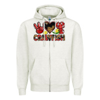 Oatmeal Heather crawfish Zipper Hoodie - LillyAllenDesigns