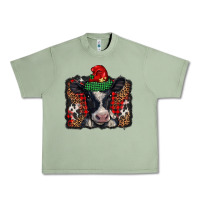 Oil Green christmas black and white baby cow Urban Heavy Tee - BarkalooDesign