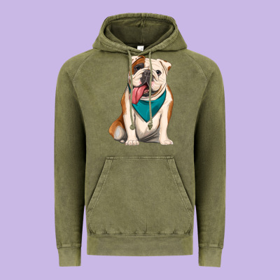 English Bulldog Vintage Hoodie Designed By Artiststas