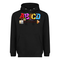 Black abcd back to school Heavyweight Hoodie - NancyCooperArtShop