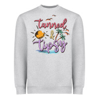 Heather Grey tanned and tipsy Heavyweight Sweatshirt - MaliasSmallBusiness