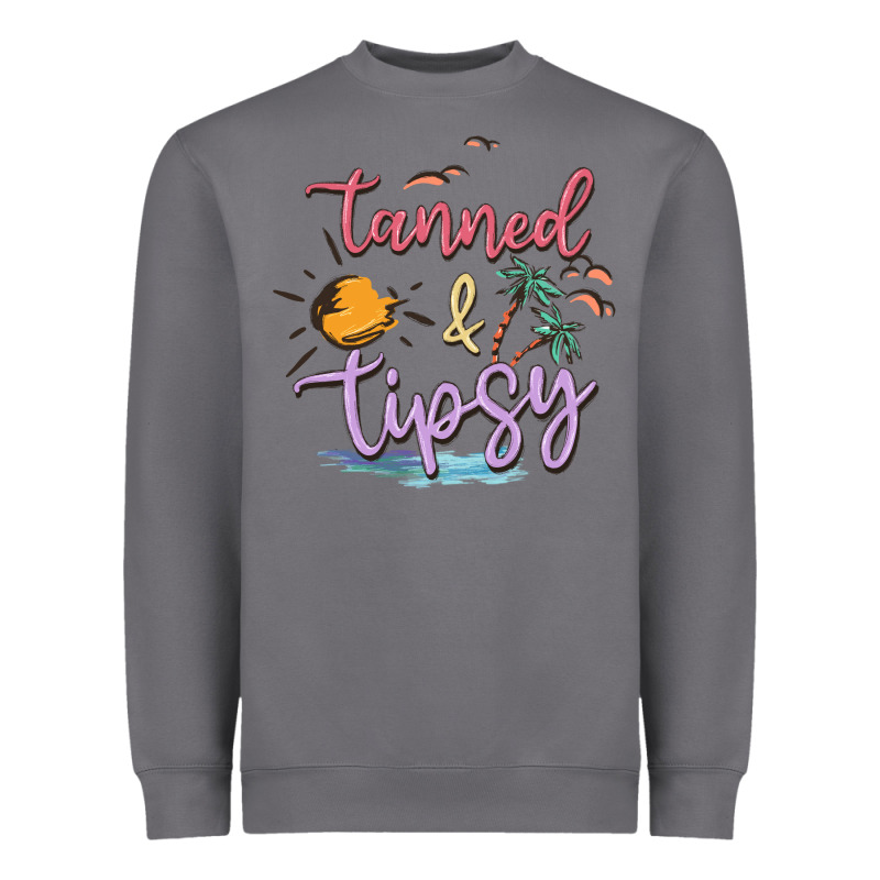 Tanned And Tipsy Heavyweight Sweatshirt by MaliasSmallBusiness | Teevron