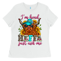 White i'm head heffa just ask me Ladies Tee - Zillion Design Studio