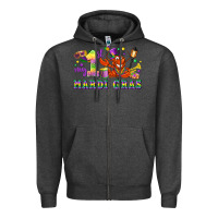 Charcoal Heather my first mardi gras Zipper Hoodie - LillyAllenDesigns
