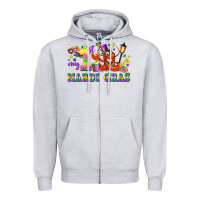 Heather Grey my first mardi gras Zipper Hoodie - LillyAllenDesigns