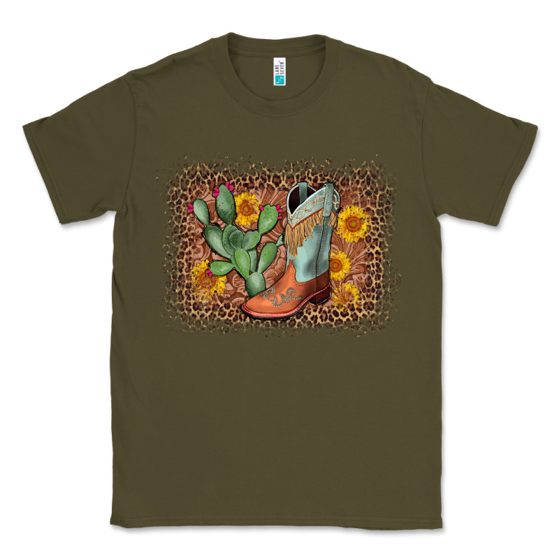 Cowboy Boots Cactus Leopard Classic Tee by AdoDesignShop | Teevron