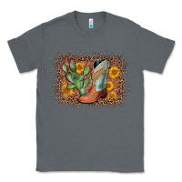 Charcoal Heather cowboy boots cactus leopard Classic Tee - AdoDesignShop