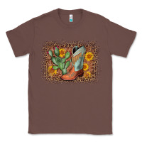 Chestnut cowboy boots cactus leopard Classic Tee - AdoDesignShop