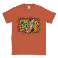 Copper cowboy boots cactus leopard Classic Tee - AdoDesignShop