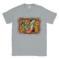 Heather Grey cowboy boots cactus leopard Classic Tee - AdoDesignShop