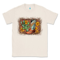 Natural cowboy boots cactus leopard Classic Tee - AdoDesignShop