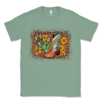 Sage cowboy boots cactus leopard Classic Tee - AdoDesignShop
