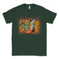 Sports Green cowboy boots cactus leopard Classic Tee - AdoDesignShop