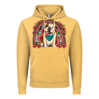 Vintage Mustard english bulldog floral rainbow Vintage Hoodie - Artiststas