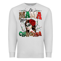 Dove Grey La Mama Mas Chingona Premium Sweatshirt - texasbilliewilder