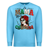 Ocean Blue La Mama Mas Chingona Premium Sweatshirt - texasbilliewilder