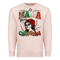Pale Pink La Mama Mas Chingona Premium Sweatshirt - texasbilliewilder