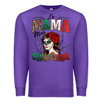 Purple La Mama Mas Chingona Premium Sweatshirt - texasbilliewilder