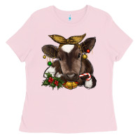 Christmas Baby Cow Ladies Tee | Teevron