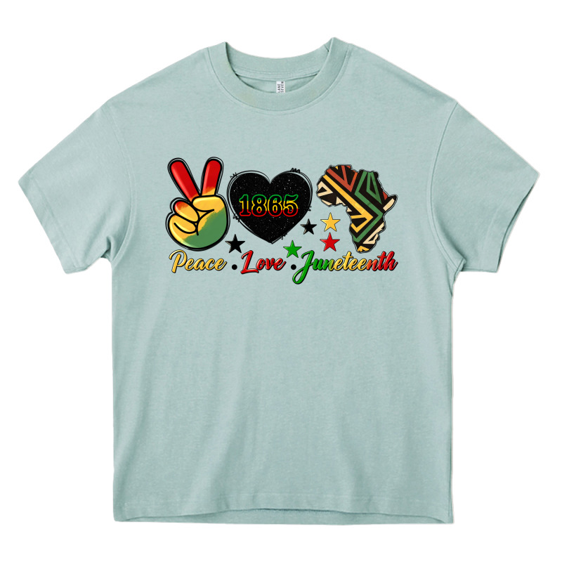 Peace Love Juneteenth 1865 Heavy Core Tee by HRA Design Shop | Teevron