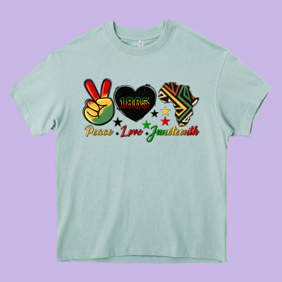 Peace Love Juneteenth 1865 Heavy Core Tee Designed By Hra Design Shop