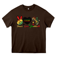 Chocolate Brown peace love juneteenth 1865 Heavy Core Tee - HRA Design Shop
