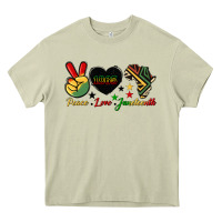 Mossy peace love juneteenth 1865 Heavy Core Tee - HRA Design Shop