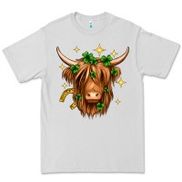 Dove Grey St. Patrick's Day Highland Cow Premium Tee - Neo Western
