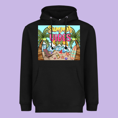 Summer Vibes Heavyweight Hoodie Designed By Nancycooperartshop