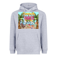 Heather Grey summer vibes Heavyweight Hoodie - NancyCooperArtShop