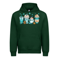 Forest Green winter coffee cups Urban Hoodie - OliviaCreatesArt