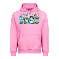 Fuchsia Pink winter coffee cups Urban Hoodie - OliviaCreatesArt