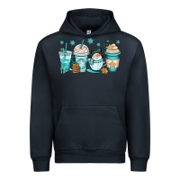 Navy winter coffee cups Urban Hoodie - OliviaCreatesArt