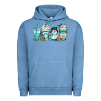 Pigment Pebble Blue winter coffee cups Urban Hoodie - OliviaCreatesArt