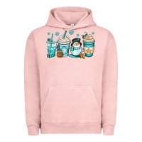 Pigment Salmon winter coffee cups Urban Hoodie - OliviaCreatesArt