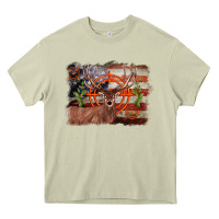 Mossy deer hunting target american flag  background Heavy Core Tee - BarkalooDesign