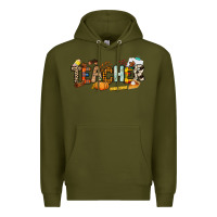 Army Green Fall Teacher Premium Hoodie - NancyCooperArtShop