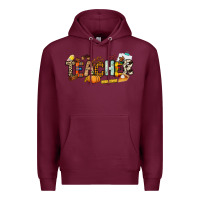 Burgundy Fall Teacher Premium Hoodie - NancyCooperArtShop