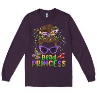 Plum bead princess messy bun mardi gras Long Sleeve Tee - MaliasSmallBusiness
