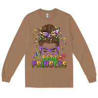 Toasted Coconut bead princess messy bun mardi gras Long Sleeve Tee - MaliasSmallBusiness